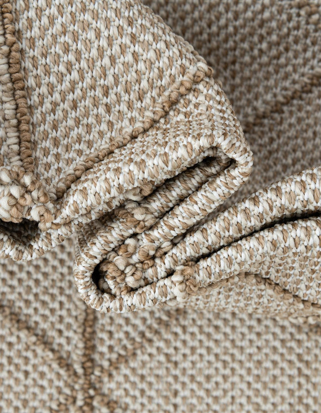 Beige 4' 1 x 6' 1 Symphony Outdoor Rectangle Area Rug Weather Resistant for Patio, Deck, Terrace, Balcony, Porch Durable Outside Carpet for Sale at Rug Engine
