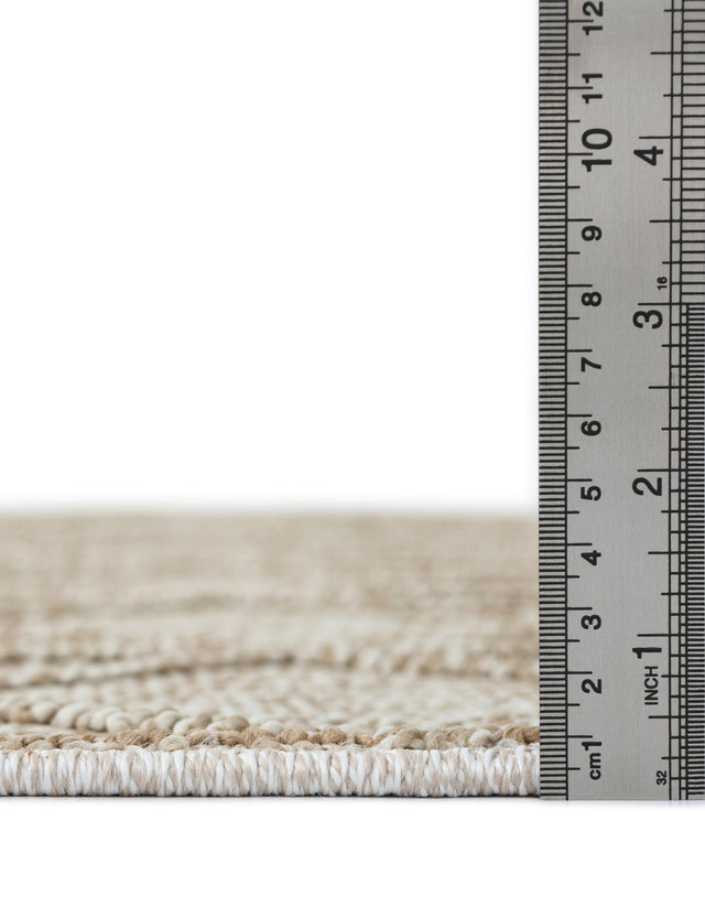 Beige 2' x 6' 1 Symphony Outdoor Runner Area Rug Weather Resistant for Patio, Deck, Terrace, Balcony, Porch Durable Outside Carpet for Sale at Rug Engine