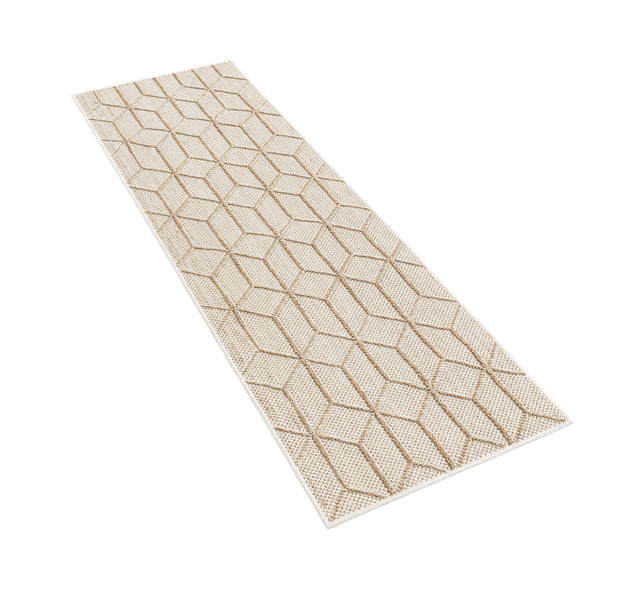 Beige 2' x 6' 1 Symphony Outdoor Runner Area Rug Weather Resistant for Patio, Deck, Terrace, Balcony, Porch Durable Outside Carpet for Sale at Rug Engine