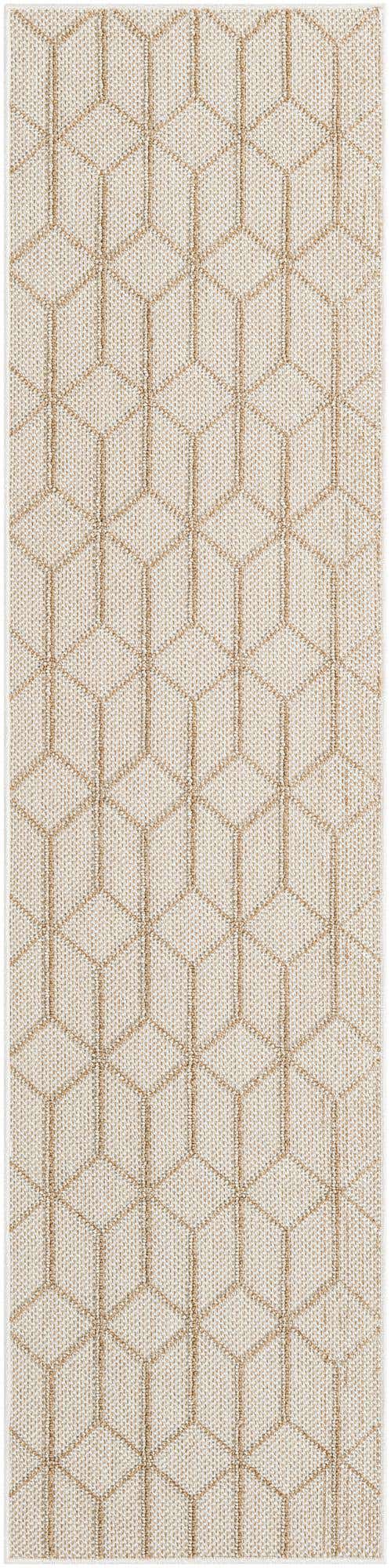 Beige 2' x 8' Symphony Outdoor Runner Area Rug Weather Resistant for Patio, Deck, Terrace, Balcony, Porch Durable Outside Carpet for Sale at Rug Engine