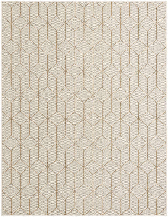 Beige 7' 10 x 10' Symphony Outdoor Rectangle Area Rug Weather Resistant for Patio, Deck, Terrace, Balcony, Porch Durable Outside Carpet for Sale at Rug Engine