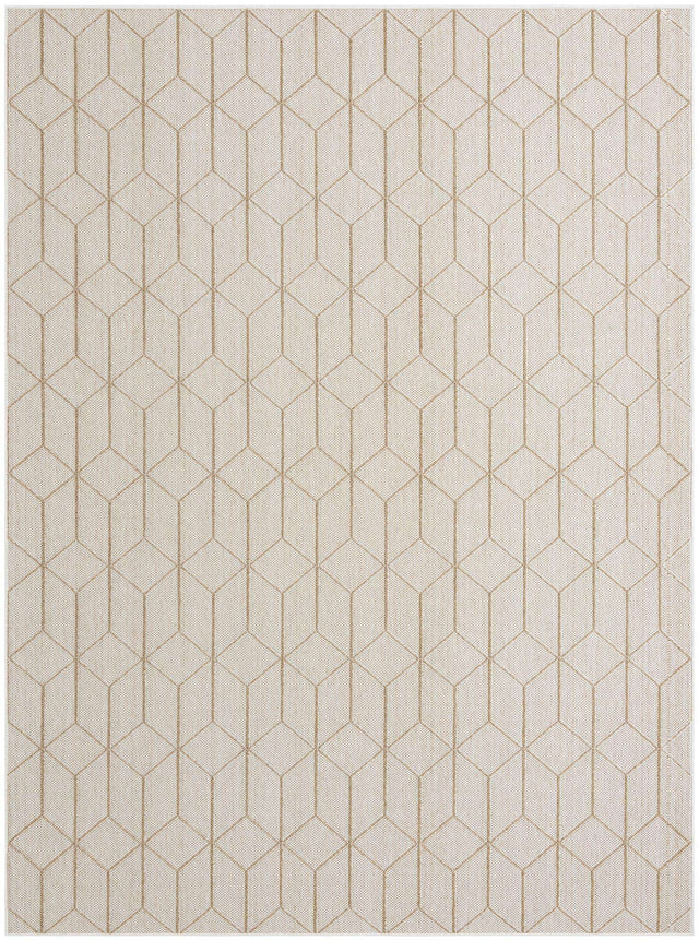 Beige 9' x 12' Symphony Outdoor Rectangle Area Rug Weather Resistant for Patio, Deck, Terrace, Balcony, Porch Durable Outside Carpet for Sale at Rug Engine