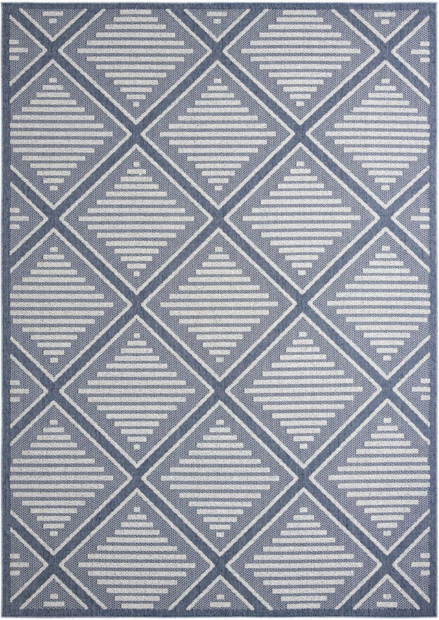 Navy Blue 10' x 14' 1 Symphony Outdoor Rectangle Area Rug Weather Resistant for Patio, Deck, Terrace, Balcony, Porch Durable Outside Carpet for Sale at Rug Engine