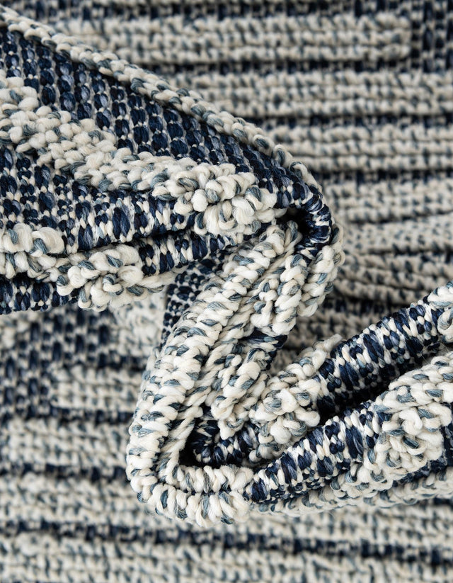 Navy Blue 2' x 6' 1 Symphony Outdoor Runner Area Rug Weather Resistant for Patio, Deck, Terrace, Balcony, Porch Durable Outside Carpet for Sale at Rug Engine