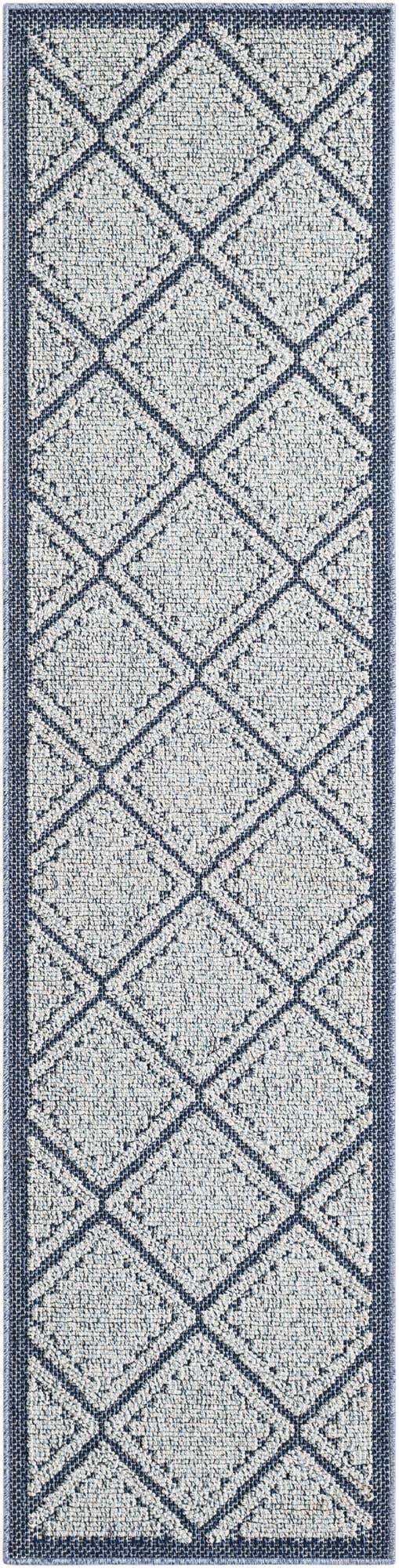 Navy Blue 2' x 8' Symphony Outdoor Runner Area Rug Weather Resistant for Patio, Deck, Terrace, Balcony, Porch Durable Outside Carpet for Sale at Rug Engine