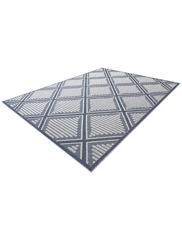 Navy Blue 9' x 12' Symphony Outdoor Rectangle Area Rug Weather Resistant for Patio, Deck, Terrace, Balcony, Porch Durable Outside Carpet for Sale at Rug Engine