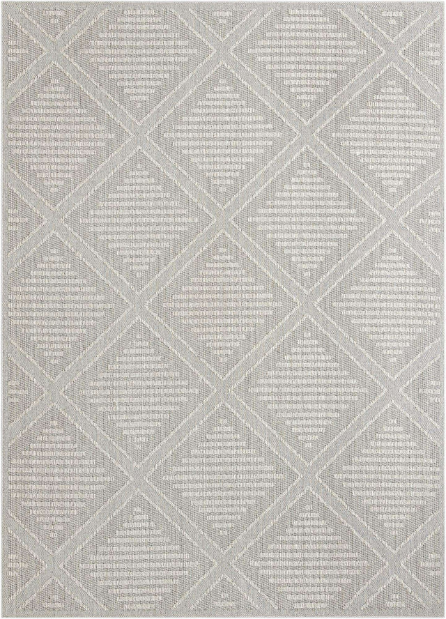 Light Gray 10' x 14' 1 Symphony Outdoor Rectangle Area Rug Weather Resistant for Patio, Deck, Terrace, Balcony, Porch Durable Outside Carpet for Sale at Rug Engine