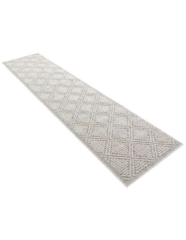 Light Gray 2' 7 x 12' Symphony Outdoor Runner Area Rug Weather Resistant for Patio, Deck, Terrace, Balcony, Porch Durable Outside Carpet for Sale at Rug Engine