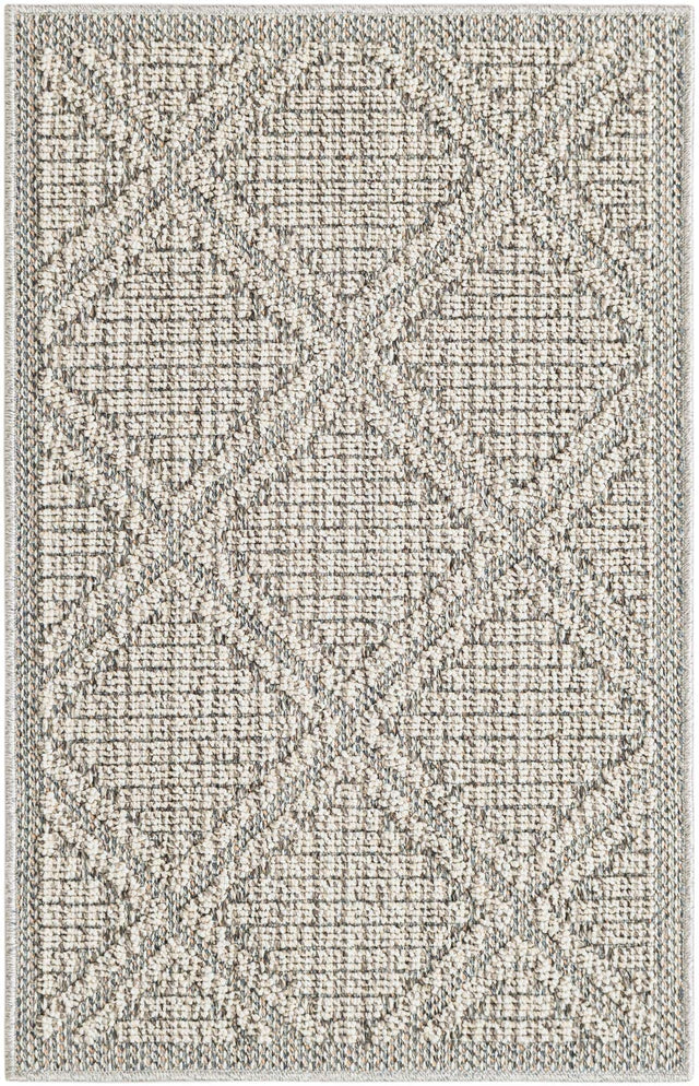 Light Gray 2' x 3' 1 Symphony Outdoor Rectangle Area Rug Weather Resistant for Patio, Deck, Terrace, Balcony, Porch Durable Outside Carpet for Sale at Rug Engine