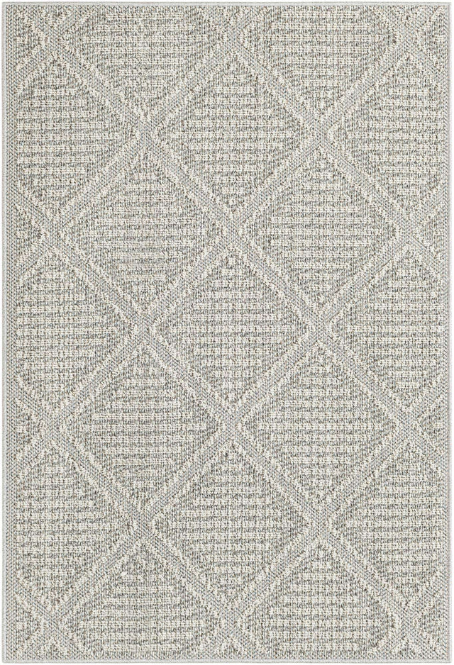 Light Gray 4' 1 x 6' 1 Symphony Outdoor Rectangle Area Rug Weather Resistant for Patio, Deck, Terrace, Balcony, Porch Durable Outside Carpet for Sale at Rug Engine