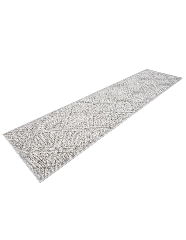 Light Gray 2' x 8' Symphony Outdoor Runner Area Rug Weather Resistant for Patio, Deck, Terrace, Balcony, Porch Durable Outside Carpet for Sale at Rug Engine