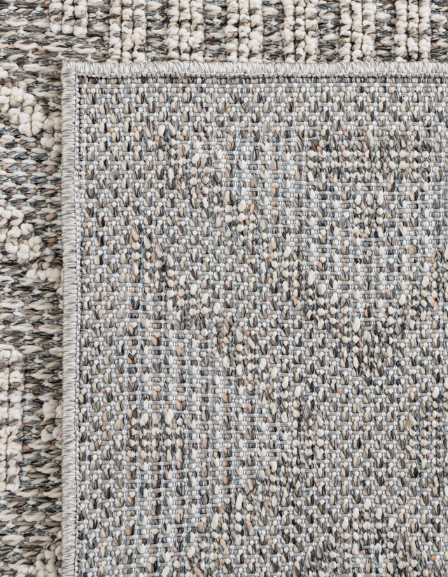 Light Gray 7' 10 x 7' 10 Symphony Outdoor Square Area Rug Weather Resistant for Patio, Deck, Terrace, Balcony, Porch Durable Outside Carpet for Sale at Rug Engine