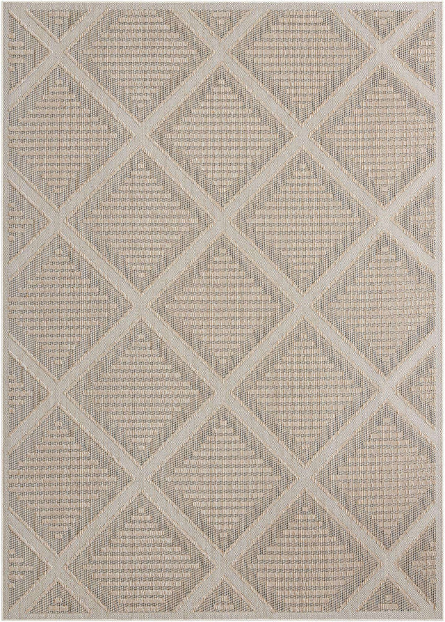 Khaki 10' x 14' 1 Symphony Outdoor Rectangle Area Rug Weather Resistant for Patio, Deck, Terrace, Balcony, Porch Durable Outside Carpet for Sale at Rug Engine