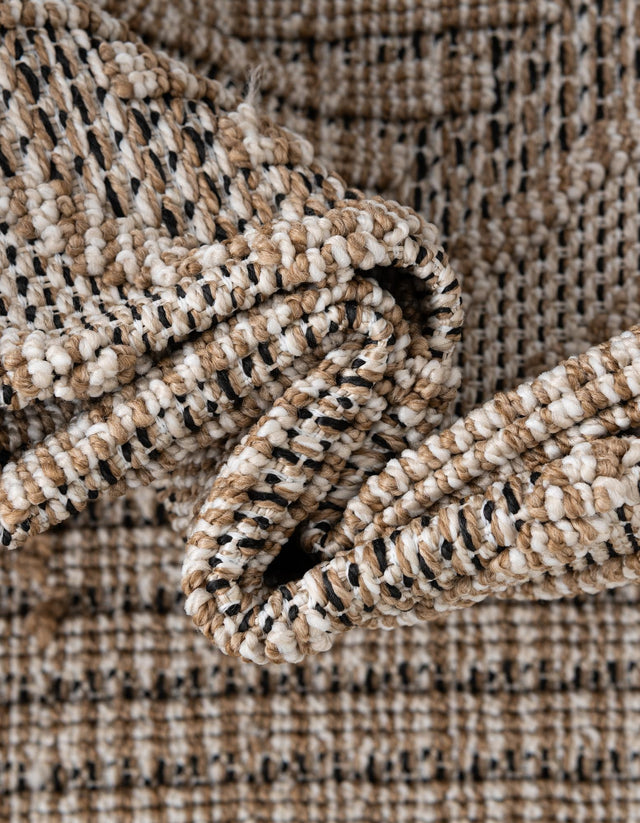 Khaki 3' 1 x 3' 1 Symphony Outdoor Round Area Rug Weather Resistant for Patio, Deck, Terrace, Balcony, Porch Durable Outside Carpet for Sale at Rug Engine