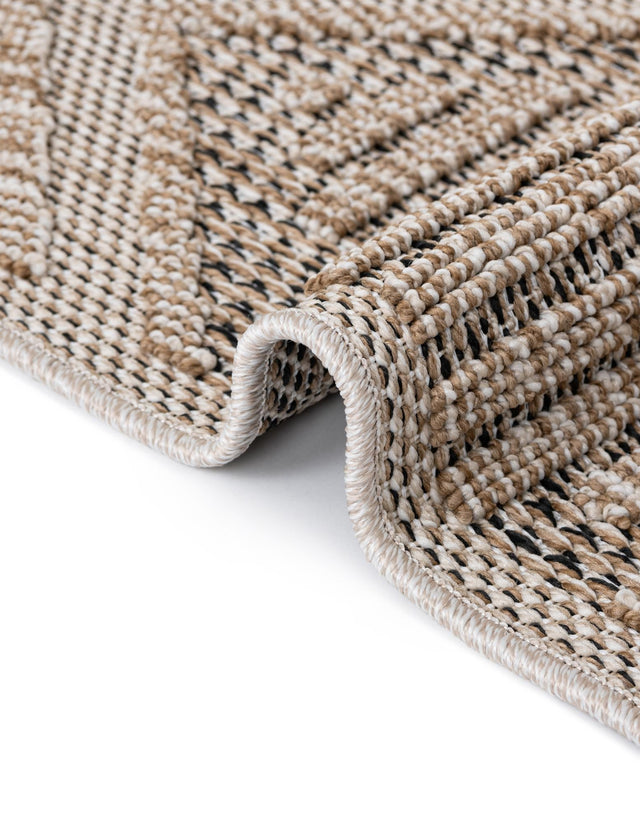Khaki 3' 1 x 3' 1 Symphony Outdoor Round Area Rug Weather Resistant for Patio, Deck, Terrace, Balcony, Porch Durable Outside Carpet for Sale at Rug Engine
