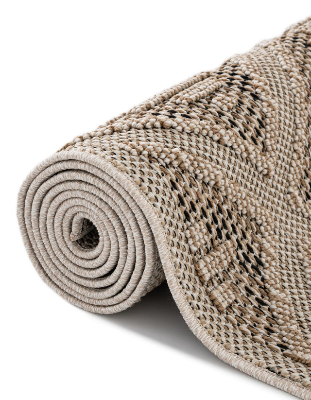 Khaki 3' 1 x 3' 1 Symphony Outdoor Round Area Rug Weather Resistant for Patio, Deck, Terrace, Balcony, Porch Durable Outside Carpet for Sale at Rug Engine