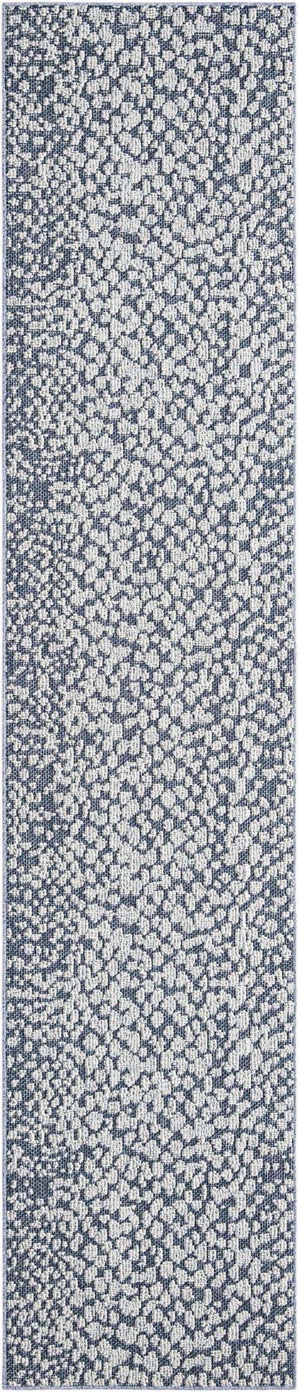 Navy Blue 2' 7 x 12' Symphony Outdoor Runner Area Rug Weather Resistant for Patio, Deck, Terrace, Balcony, Porch Durable Outside Carpet for Sale at Rug Engine
