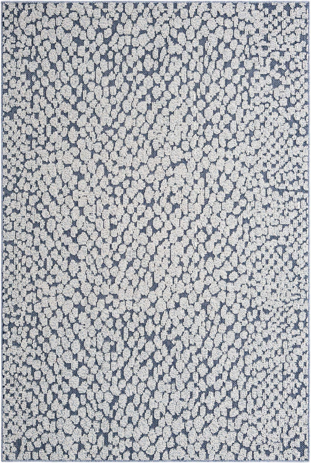 Navy Blue 6' 1 x 9' Symphony Outdoor Rectangle Area Rug Weather Resistant for Patio, Deck, Terrace, Balcony, Porch Durable Outside Carpet for Sale at Rug Engine