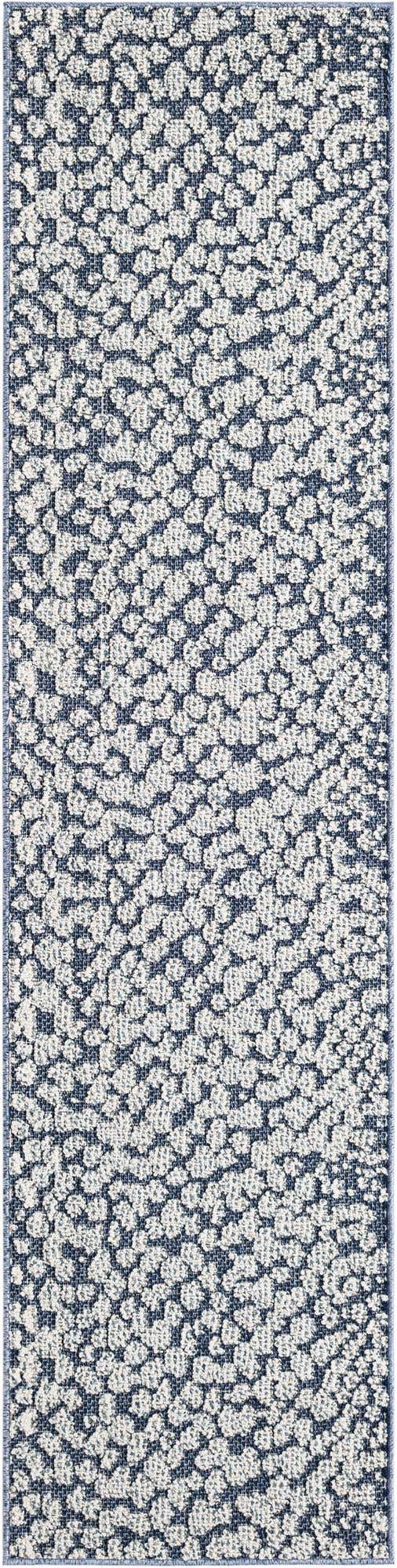 Navy Blue 2' x 8' Symphony Outdoor Runner Area Rug Weather Resistant for Patio, Deck, Terrace, Balcony, Porch Durable Outside Carpet for Sale at Rug Engine