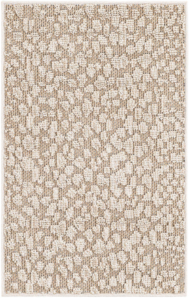Khaki 2' x 3' 1 Symphony Outdoor Rectangle Area Rug Weather Resistant for Patio, Deck, Terrace, Balcony, Porch Durable Outside Carpet for Sale at Rug Engine