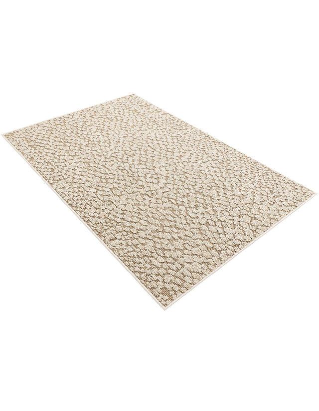 Khaki 4' 1 x 6' 1 Symphony Outdoor Rectangle Area Rug Weather Resistant for Patio, Deck, Terrace, Balcony, Porch Durable Outside Carpet for Sale at Rug Engine