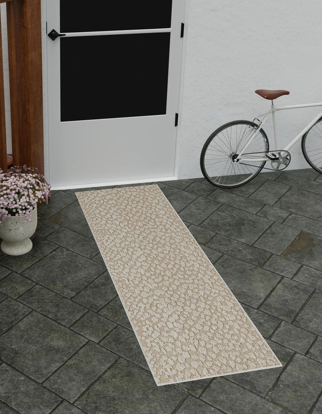 Khaki 2' x 6' 1 Symphony Outdoor Runner Area Rug Weather Resistant for Patio, Deck, Terrace, Balcony, Porch Durable Outside Carpet for Sale at Rug Engine