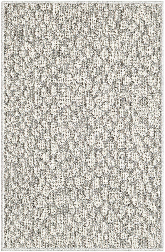 Light Gray 2' x 3' 1 Symphony Outdoor Rectangle Area Rug Weather Resistant for Patio, Deck, Terrace, Balcony, Porch Durable Outside Carpet for Sale at Rug Engine