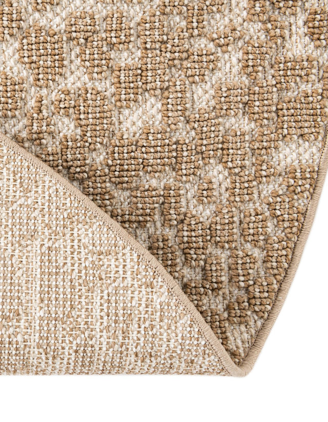 Beige 3' 1 x 3' 1 Symphony Outdoor Round Area Rug Weather Resistant for Patio, Deck, Terrace, Balcony, Porch Durable Outside Carpet for Sale at Rug Engine