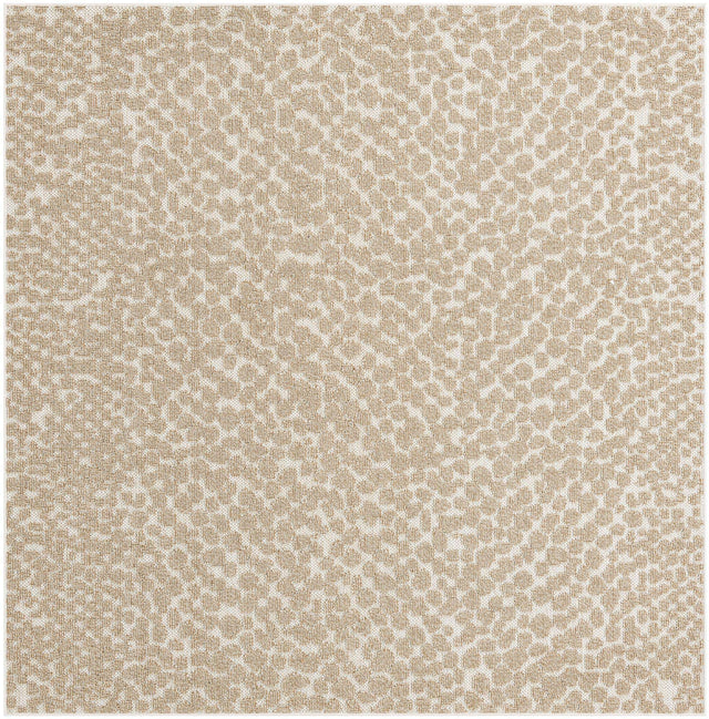 Beige 7' 10 x 7' 10 Symphony Outdoor Square Area Rug Weather Resistant for Patio, Deck, Terrace, Balcony, Porch Durable Outside Carpet for Sale at Rug Engine
