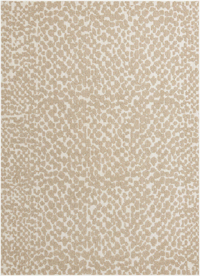 Beige 9' x 12' Symphony Outdoor Rectangle Area Rug Weather Resistant for Patio, Deck, Terrace, Balcony, Porch Durable Outside Carpet for Sale at Rug Engine
