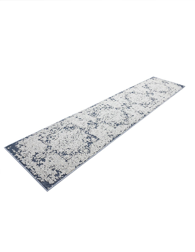 Navy Blue 2' 7 x 12' Symphony Outdoor Runner Area Rug Weather Resistant for Patio, Deck, Terrace, Balcony, Porch Durable Outside Carpet for Sale at Rug Engine