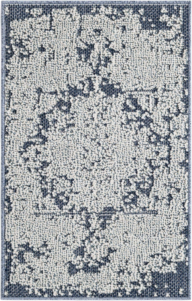 Navy Blue 2' x 3' 1 Symphony Outdoor Rectangle Area Rug Weather Resistant for Patio, Deck, Terrace, Balcony, Porch Durable Outside Carpet for Sale at Rug Engine