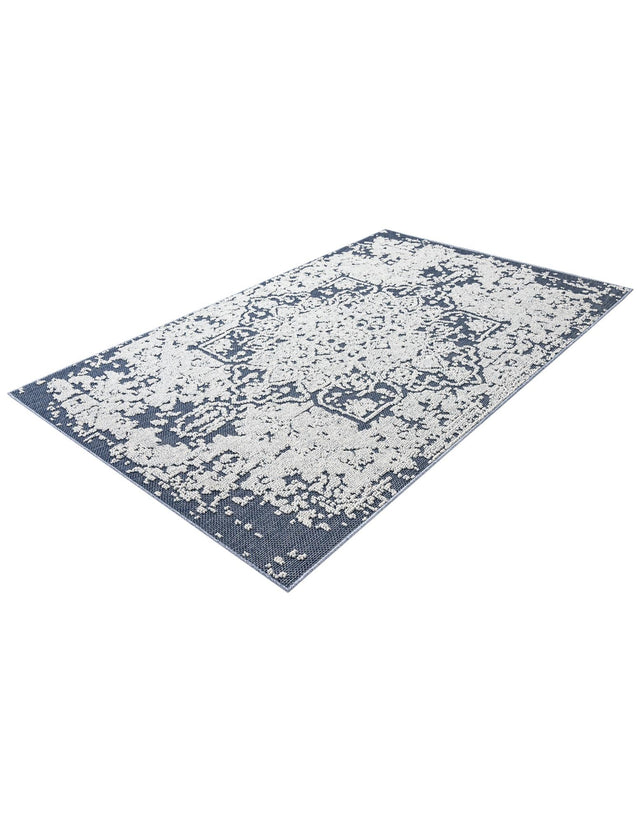 Navy Blue 5' 3 x 8' Symphony Outdoor Rectangle Area Rug Weather Resistant for Patio, Deck, Terrace, Balcony, Porch Durable Outside Carpet for Sale at Rug Engine