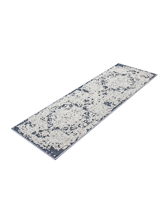 Navy Blue 2' x 6' 1 Symphony Outdoor Runner Area Rug Weather Resistant for Patio, Deck, Terrace, Balcony, Porch Durable Outside Carpet for Sale at Rug Engine
