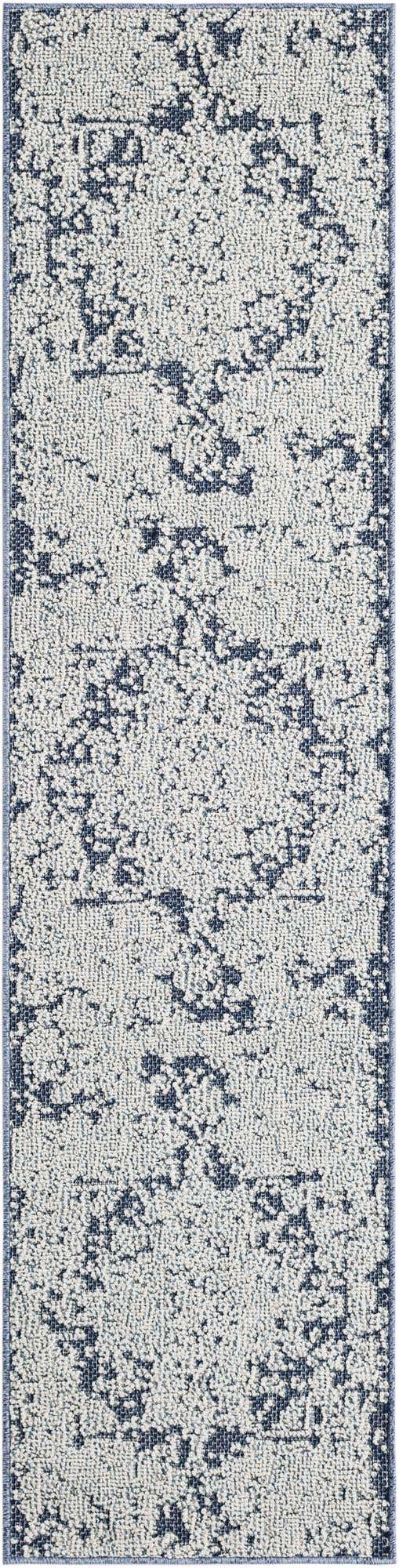 Navy Blue 2' x 8' Symphony Outdoor Runner Area Rug Weather Resistant for Patio, Deck, Terrace, Balcony, Porch Durable Outside Carpet for Sale at Rug Engine