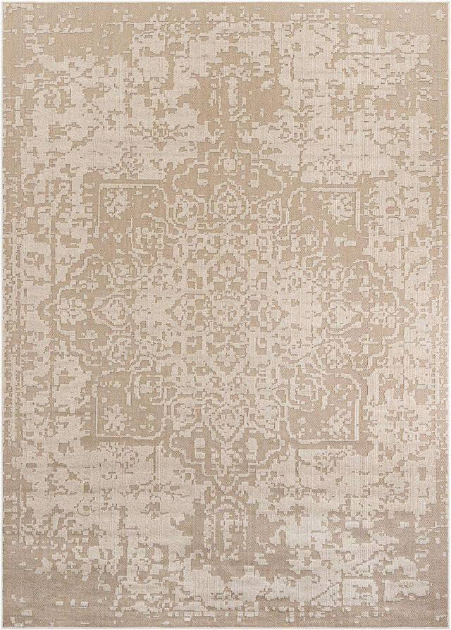 Khaki 10' x 14' 1 Symphony Outdoor Rectangle Area Rug Weather Resistant for Patio, Deck, Terrace, Balcony, Porch Durable Outside Carpet for Sale at Rug Engine