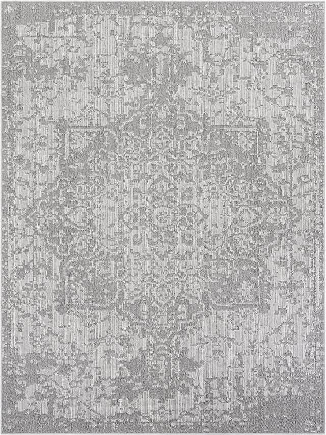 Light Gray 9' x 12' Symphony Outdoor Rectangle Area Rug Weather Resistant for Patio, Deck, Terrace, Balcony, Porch Durable Outside Carpet for Sale at Rug Engine