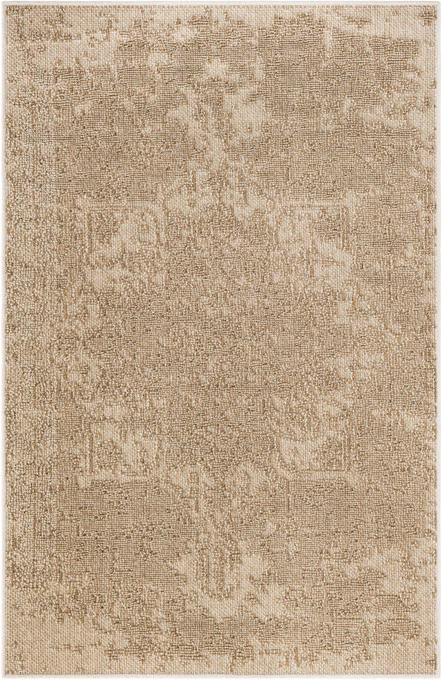 Beige 4' 1 x 6' 1 Symphony Outdoor Rectangle Area Rug Weather Resistant for Patio, Deck, Terrace, Balcony, Porch Durable Outside Carpet for Sale at Rug Engine