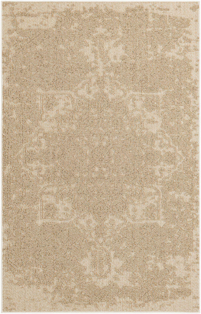 Beige 5' 3 x 8' Symphony Outdoor Rectangle Area Rug Weather Resistant for Patio, Deck, Terrace, Balcony, Porch Durable Outside Carpet for Sale at Rug Engine