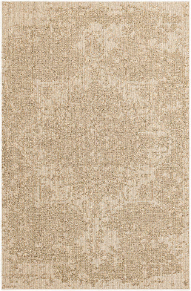 Beige 6' 1 x 9' Symphony Outdoor Rectangle Area Rug Weather Resistant for Patio, Deck, Terrace, Balcony, Porch Durable Outside Carpet for Sale at Rug Engine