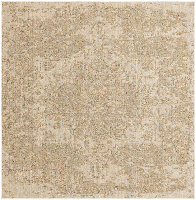 Beige 7' 10 x 7' 10 Symphony Outdoor Square Area Rug Weather Resistant for Patio, Deck, Terrace, Balcony, Porch Durable Outside Carpet for Sale at Rug Engine