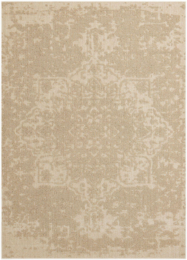 Beige 9' x 12' Symphony Outdoor Rectangle Area Rug Weather Resistant for Patio, Deck, Terrace, Balcony, Porch Durable Outside Carpet for Sale at Rug Engine