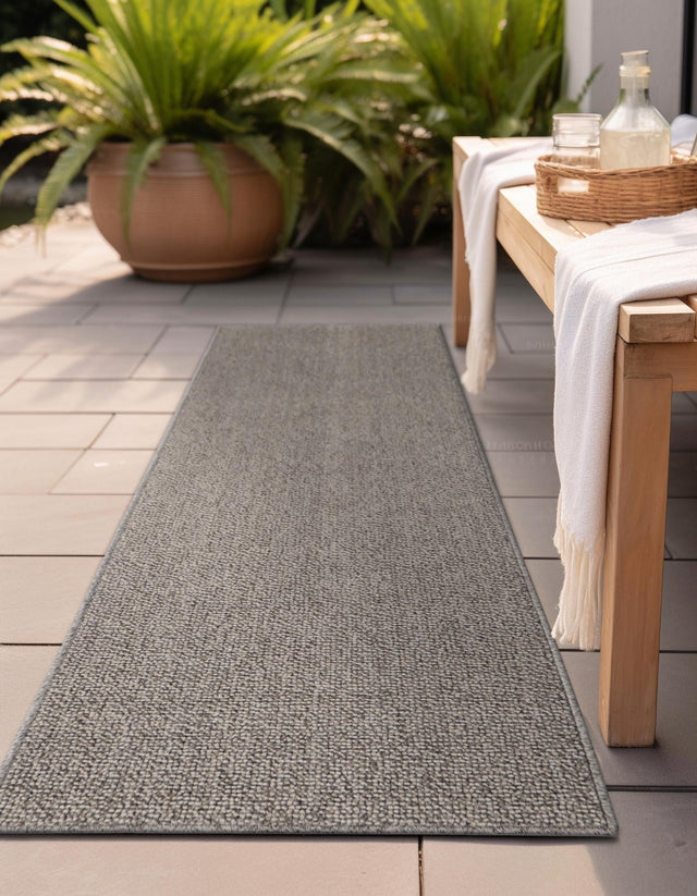 Light Gray 2' 7 x 12' Symphony Outdoor Runner Area Rug Weather Resistant for Patio, Deck, Terrace, Balcony, Porch Durable Outside Carpet for Sale at Rug Engine