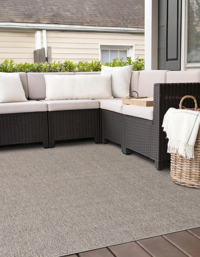 Light Gray 7' 10 x 7' 10 Symphony Outdoor Square Area Rug Weather Resistant for Patio, Deck, Terrace, Balcony, Porch Durable Outside Carpet for Sale at Rug Engine