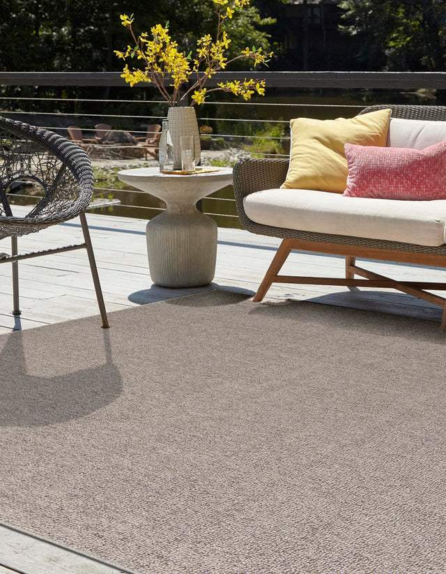 Light Gray 7' 10 x 7' 10 Symphony Outdoor Square Area Rug Weather Resistant for Patio, Deck, Terrace, Balcony, Porch Durable Outside Carpet for Sale at Rug Engine