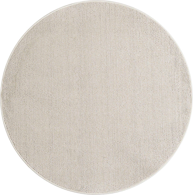 Ivory 5' 3 x 5' 3 Symphony Outdoor Round Area Rug Weather Resistant for Patio, Deck, Terrace, Balcony, Porch Durable Outside Carpet for Sale at Rug Engine