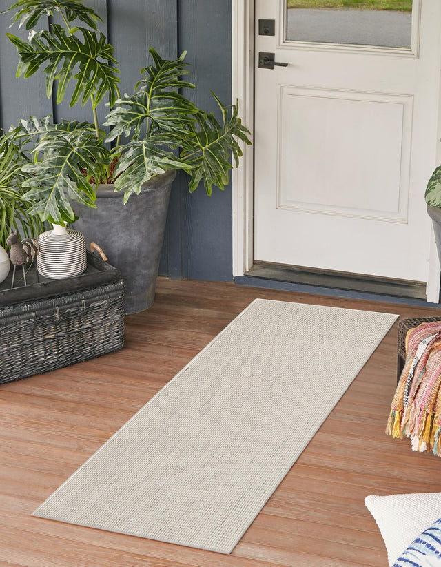 Ivory 2' x 6' 1 Symphony Outdoor Runner Area Rug Weather Resistant for Patio, Deck, Terrace, Balcony, Porch Durable Outside Carpet for Sale at Rug Engine
