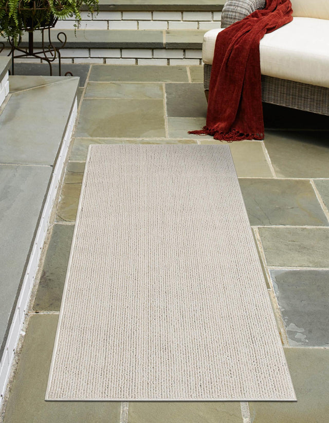 Ivory 2' 7 x 12' Symphony Outdoor Runner Area Rug Weather Resistant for Patio, Deck, Terrace, Balcony, Porch Durable Outside Carpet for Sale at Rug Engine