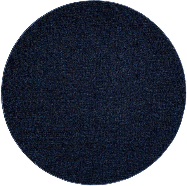 Navy Blue 5' 3 x 5' 3 Symphony Outdoor Round Area Rug Weather Resistant for Patio, Deck, Terrace, Balcony, Porch Durable Outside Carpet for Sale at Rug Engine