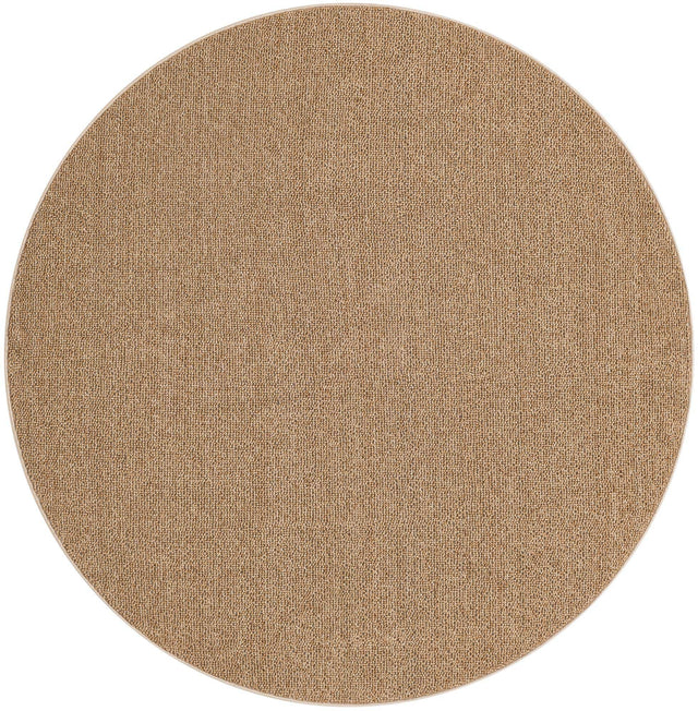 Beige 5' 3 x 5' 3 Symphony Outdoor Round Area Rug Weather Resistant for Patio, Deck, Terrace, Balcony, Porch Durable Outside Carpet for Sale at Rug Engine